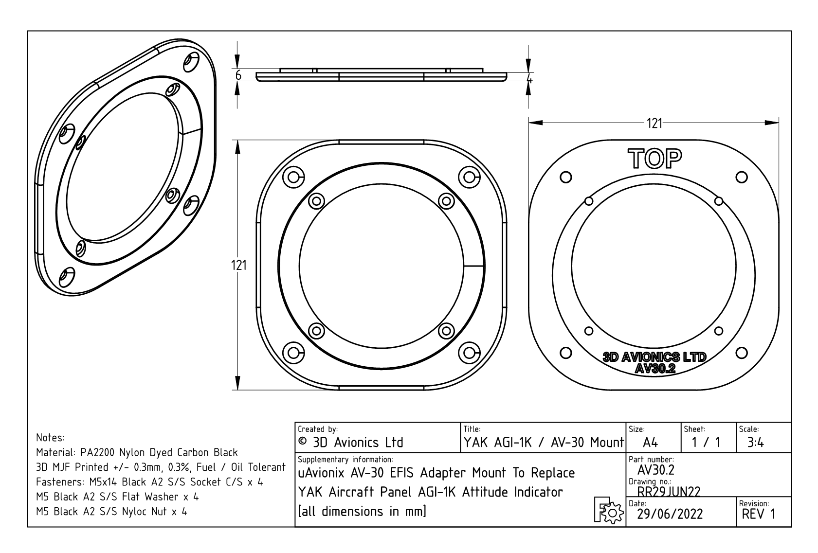 uAvionix_AV-30-E_Adapter_Plate